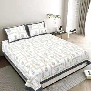 Aravali Collection King Size Cotton Screen Print Bedsheet - MP 08