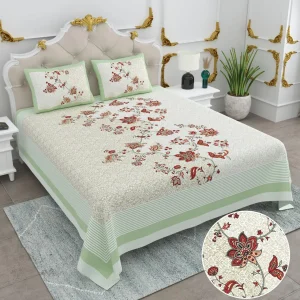 Basil Collection King Size Cotton Screen Print Bedsheet - MP 10