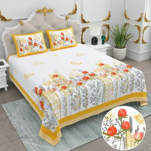 Basil Collection King Size Cotton Screen Print Bedsheet - MP 11