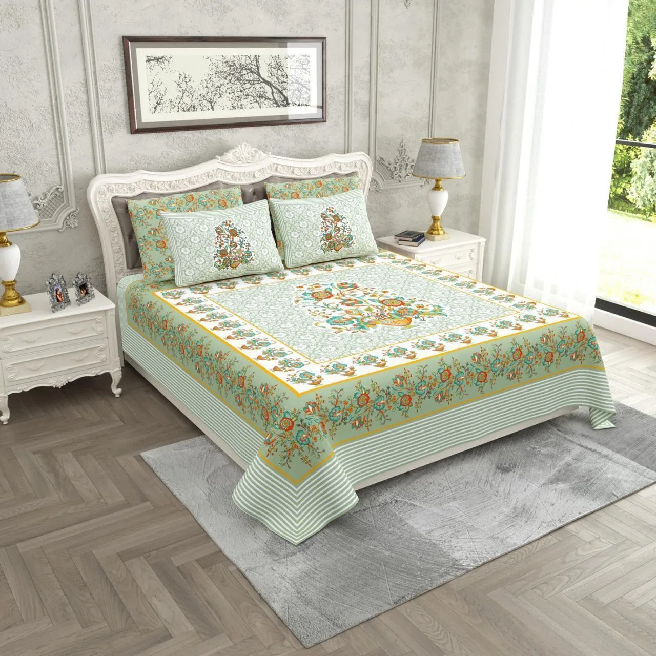 Raider Collection King Size Cotton Screen Print Bedsheet - MP 24