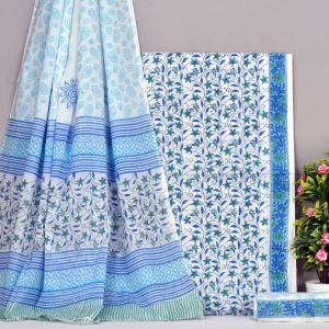 Cotton Hand Block Printed Dress Material (Unstitched) - MP013