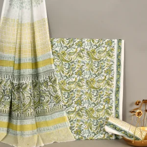 Cotton Hand Block Printed Dress Material (Unstitched) - MP014