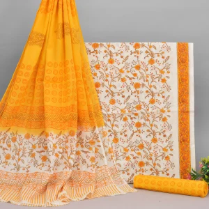 Cotton Hand Block Printed Dress Material (Unstitched) - MP017