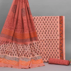 Cotton Hand Block Printed Dress Material (Unstitched) - MP018